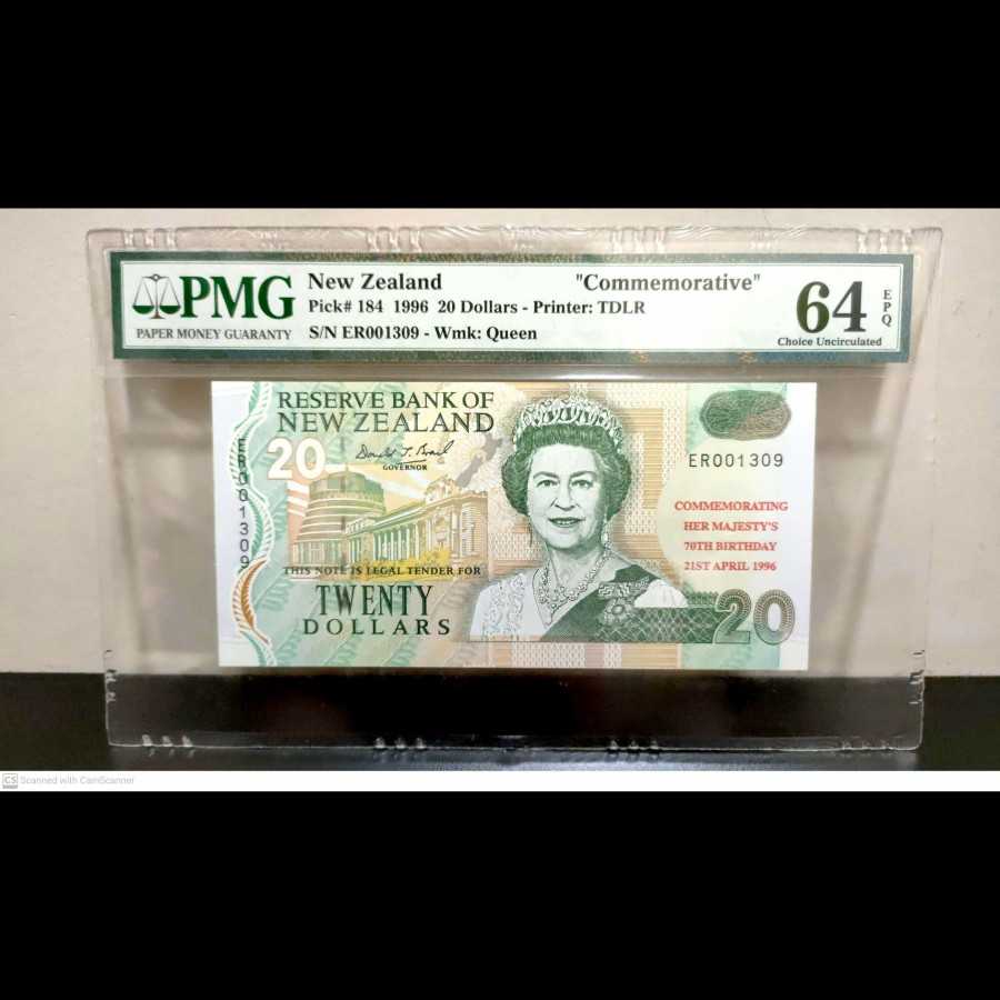 Uang PMG New Zealand 20 Dollars 1996 UNC Commemorative LIMITED ONLY 2497 PCS