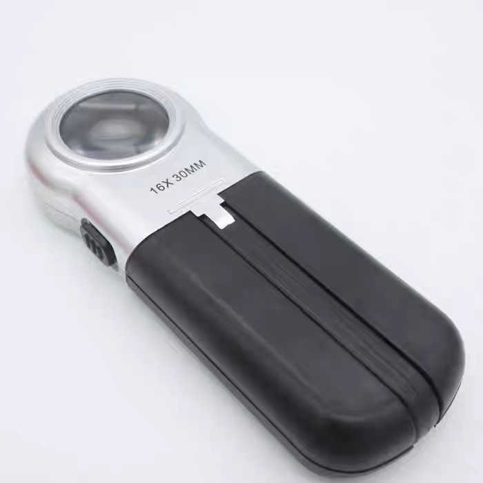 Kaca pembesar lipat 16x 2 led