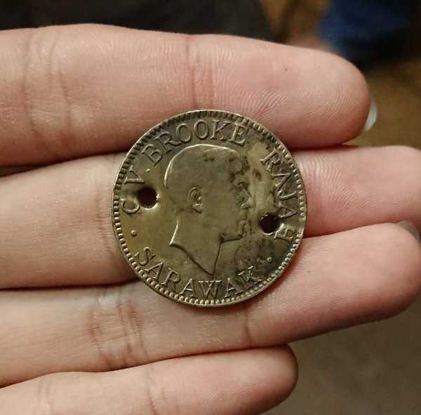 A1428 Sarawak C.V Brooke 10 Cent Tahun 1934 Bekas Sesuai Gambar