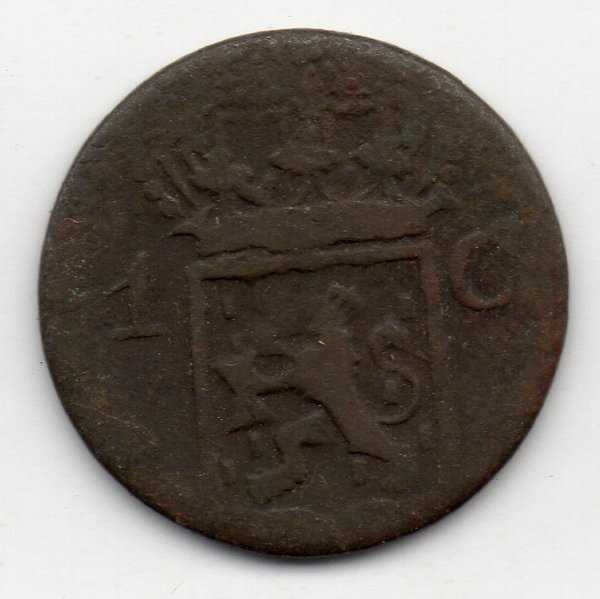 A1380 Nederlands Indies 1 Cent Tahun 1838 Bekas Sesuai Gambar
