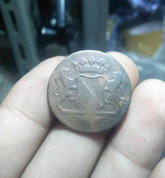 A 2076 Koin Kuno Voc Ultrech double Doit Tahun 1790 Bekas Pakai Kondisi Sesuai Gambar