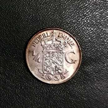 Hindia Belanda ( Netherlands East Indies ) - 1/4 Gulden 1938 : Koin