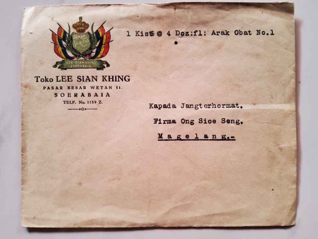 Kartu Pos "Toko LEE SIAN KHING"; Soerabaia