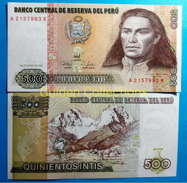 Uang Kuno Uang Asing 500 quinientos Peru Unc