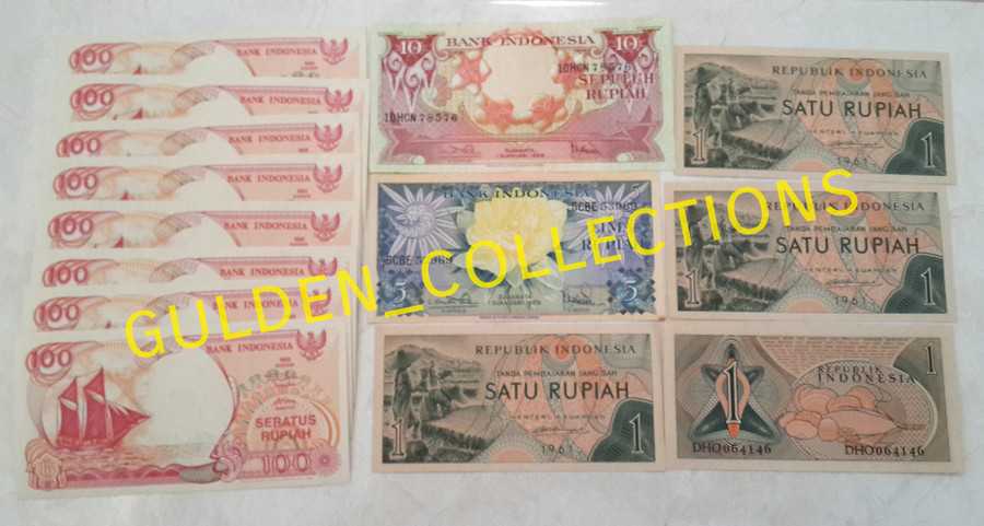 Paket uang kuno 819 rupiah kertas mahar pernikahan 100p bbh