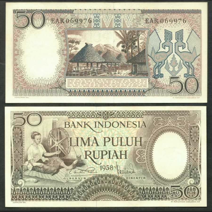 Indonesia 50 Rupiah 1958 Seri Pekerja UNC
