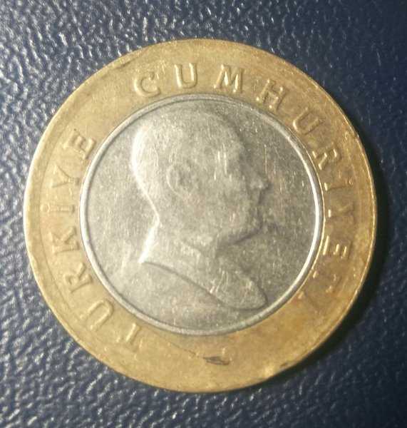 A1696 Koin Bimetal 50 Yeni Kurus TURKEY 2007 Kondisi Sesuai Gambar