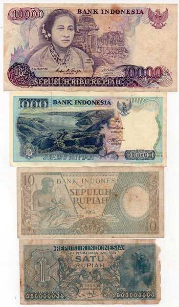 BL3452 Set 4 Lembar Berbeda Uang Kuno Indonesia Sesuai Gambar Asli Ready
