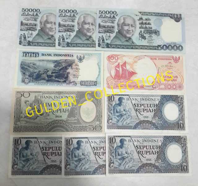 Paket uang kuno 151190 rupiah kertas mahar pernikahan