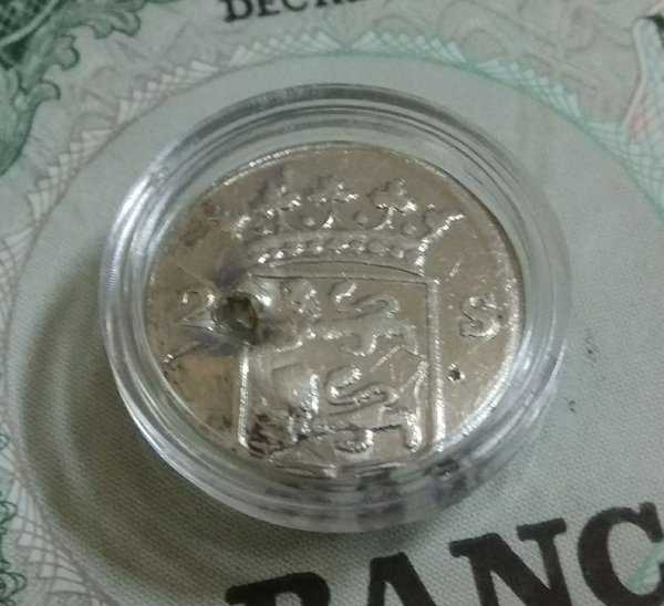 X 271 Netherlands Indies 2 Stuiver Perak Tahun 1792 Sudah Disikat Berikut Kapsul