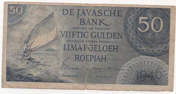 Uang Kuno 50 Gulden Seri Federal tahun 1946 Bekas Sesuai Gambar Ada Sobekan margin Bawah tengah