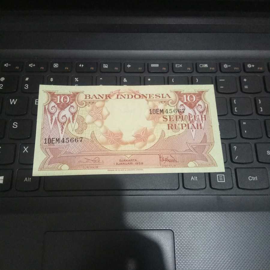 uang kuno 10 rupiah bunga 1959