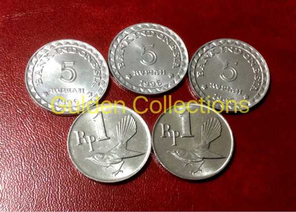 paket uang kuno mahar pernikahan 17 rupiah koin tahun 2017 5 5 5 1 1