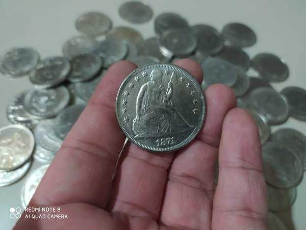 A3302 Per 1 Keping Koin Amerika Seated Dollar mainan Untuk Sulap Atau Kerokan
