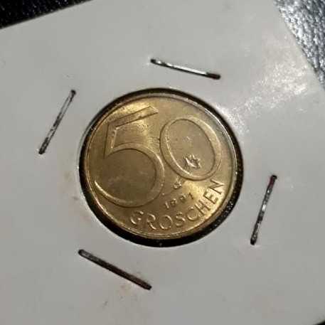 Austria - 50 Groschen 1991 : Koin / Asing / Uang Kuno