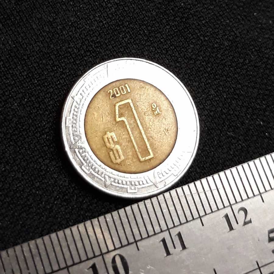 Meksiko ( Mexico ) - 1 Peso 2001 : Koin / Asing / Kuno / Bimetal