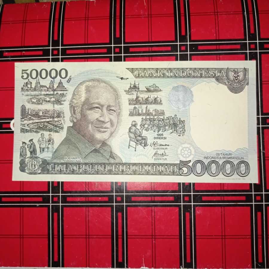 uang kuno soeharto pecahan 50000 kertas
