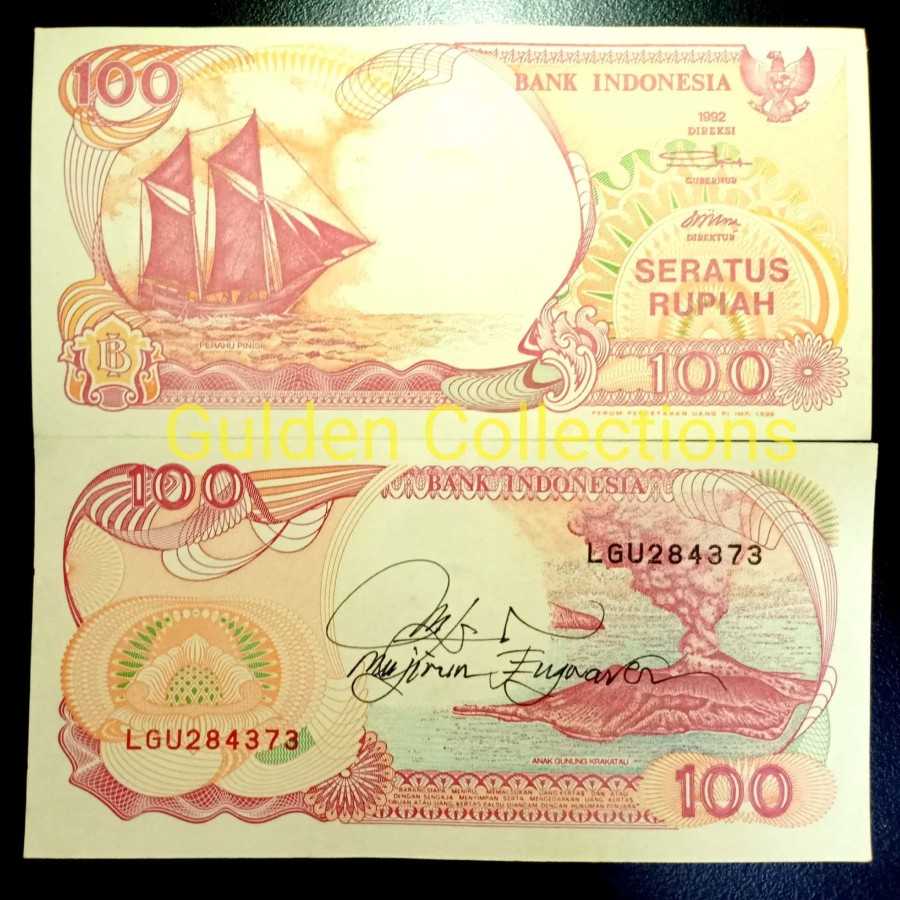 pinisi 100 1992 bertandatangan asli pelukis uang ini mujirun engraver