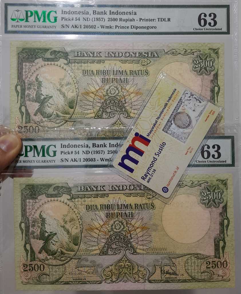 2 Pcs Nomir Seri Urut Low Radar UKI Seri Hewan 2500 Rupiiah Komodo