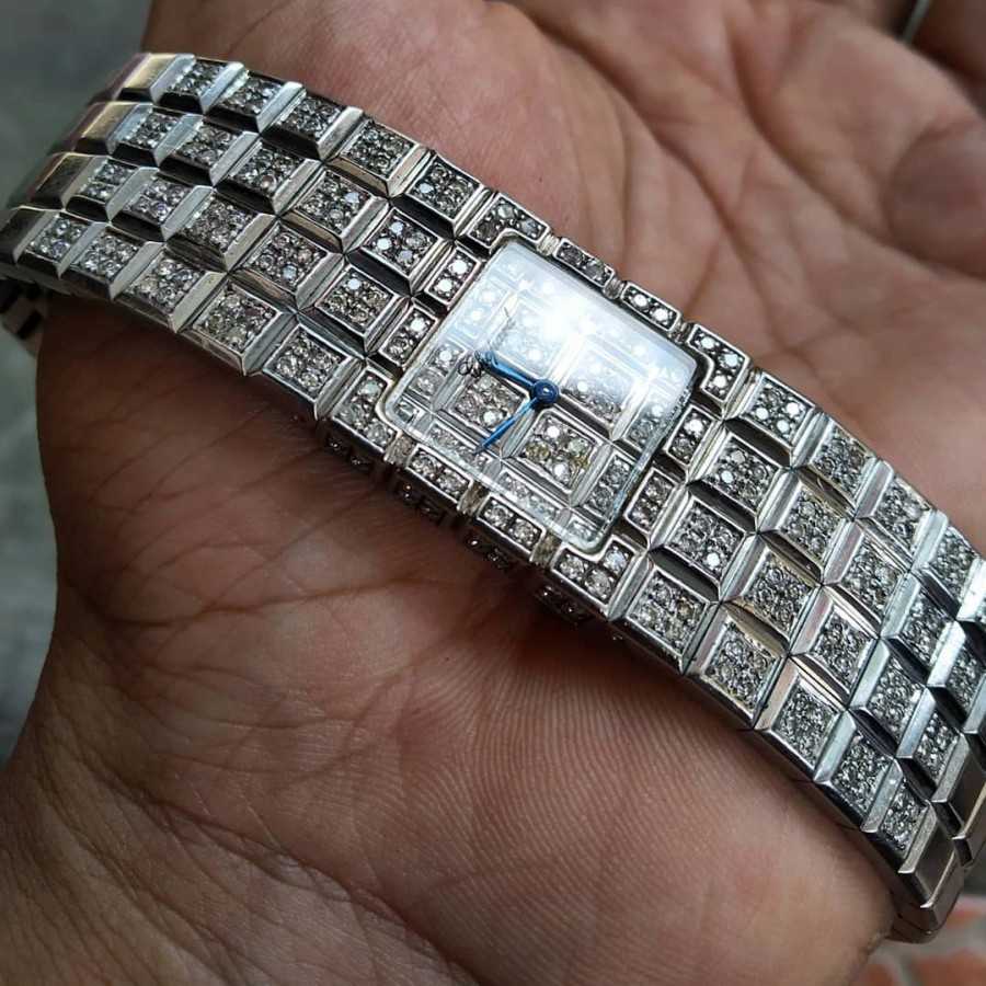 Jam Tangan chopard ice cube stell diamond