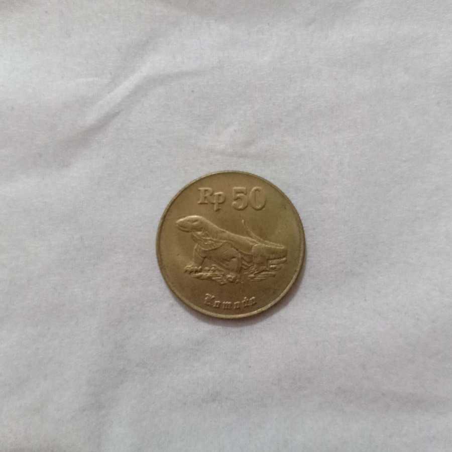 Koin Indonesia 50 Rupiah Komodo 97 Tahun 1997 Masih Ada Lustre