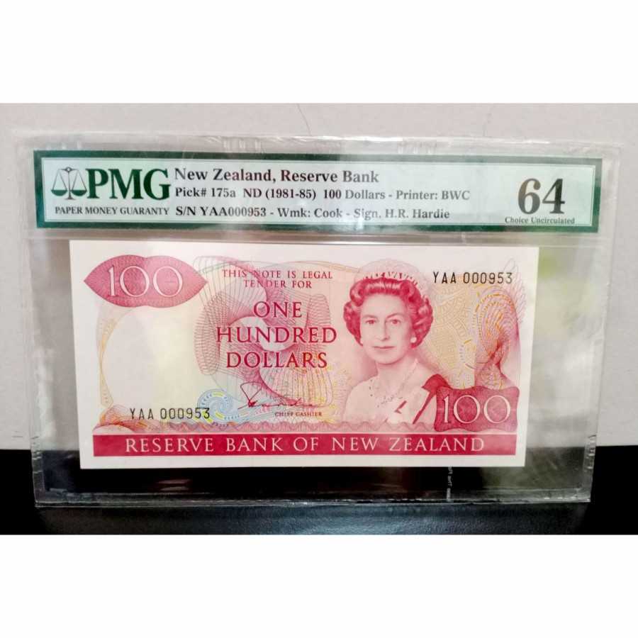 New Zealand 100 Dollars 1981 Queen Elizabeth UNC PMG 64