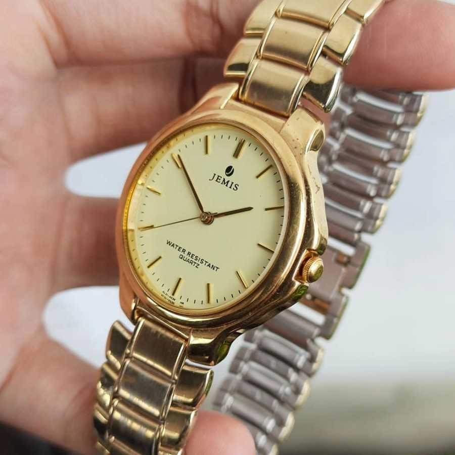 JAM TANGAN JEMIS GOLD QUARTZ