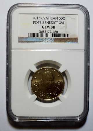 2012R Vatican 50c Pope Benedict XVI NGC GEM BU.