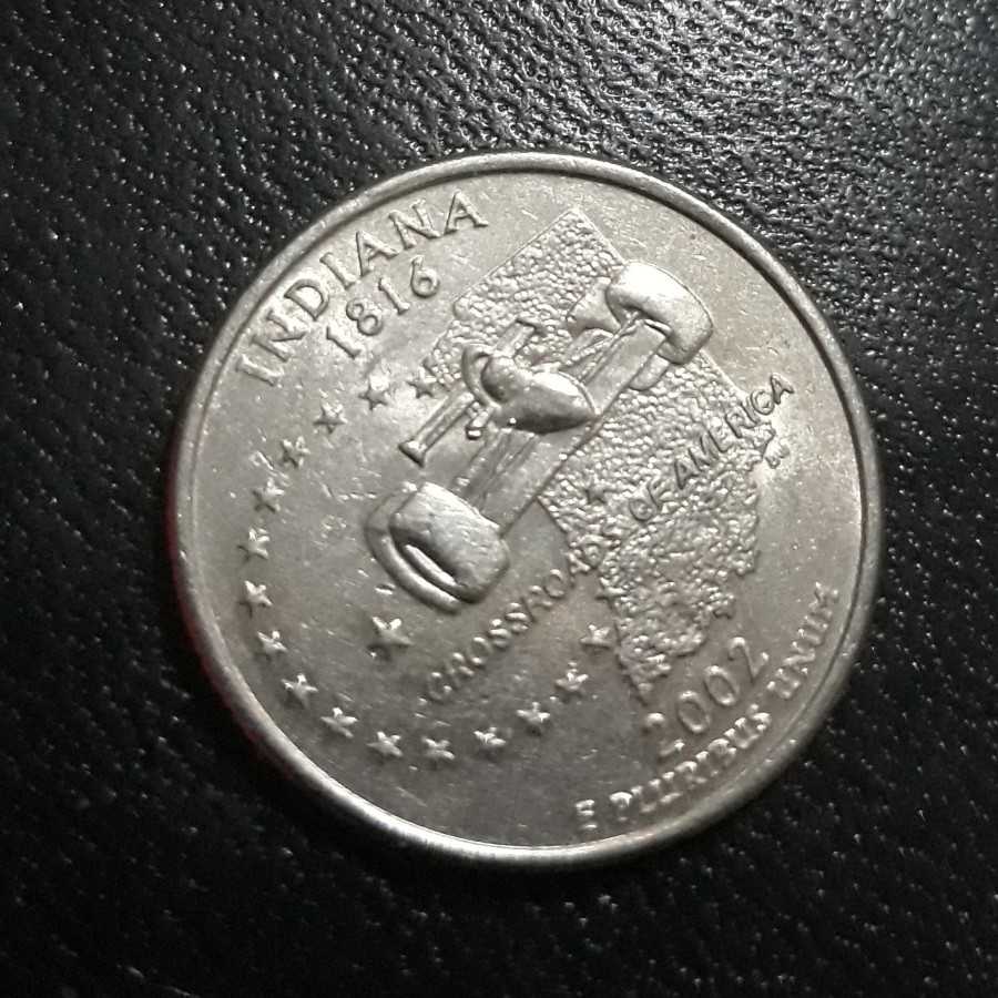 Amerika ( United States ) - 25 Cents 2002 P " INDIANA " : Koin / Asing