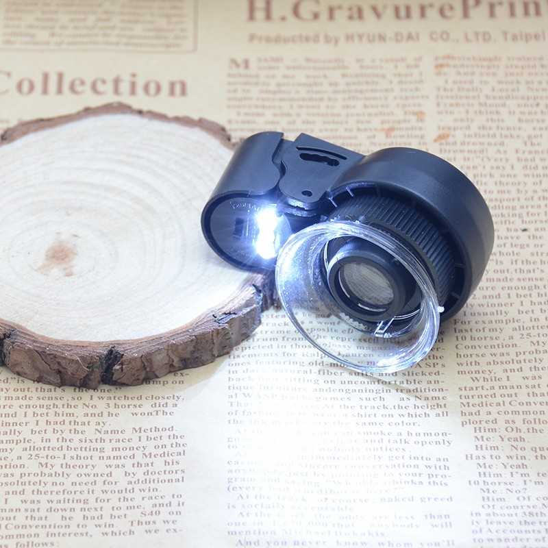 Kaca pembesar 45x ultraviolet uv led