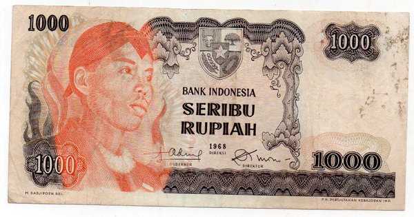 BL 1499 Indonesia 1000 Rupiah Soedirman Tahun 1968 Bekas Pakai Sesuai Gambar Tidak Lobang Tidak Sobek