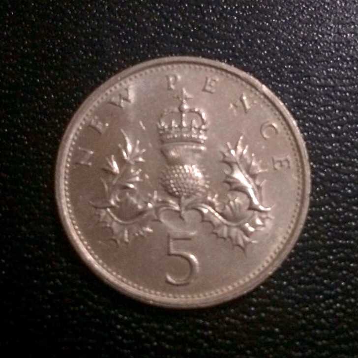 Britania Raya ( Great Britain ) - 5 Pence 1980 : Koin / Asing / Kuno