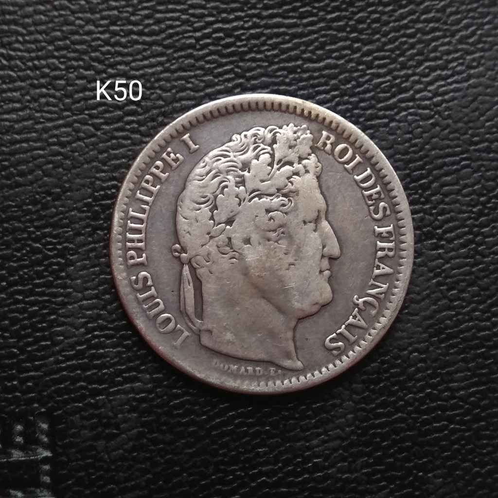Koin Prancis Paris Kuno 2 Franc 1834 Asli Lama Perak K50