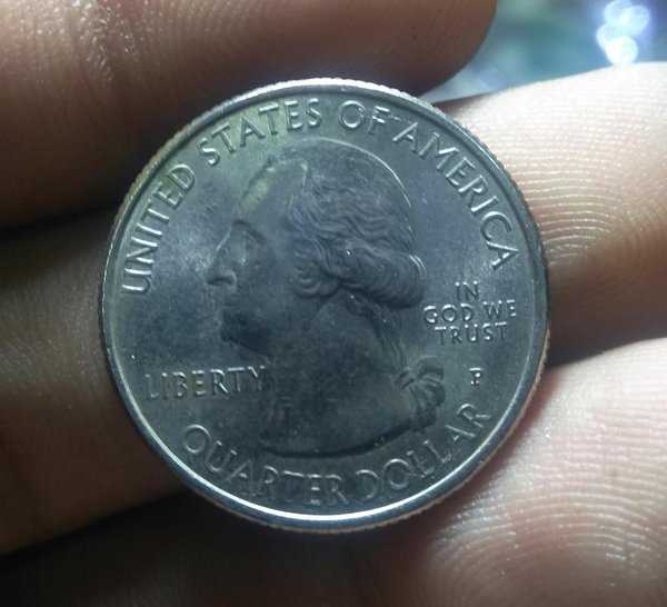 A 1961 Koin Quarter Dollar USA negara bagian Delaware 1999 Bekas Pakai Kondisi Sesuai Gambar
