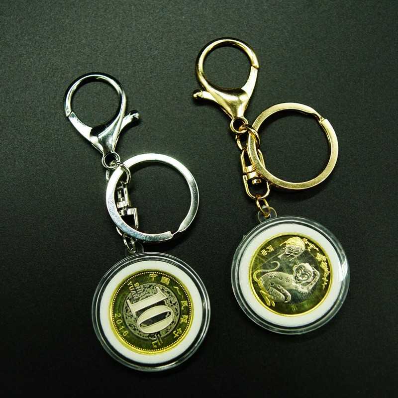 Gantungan kunci kapsul koin pelindung coin 30 mm bulat busa bening