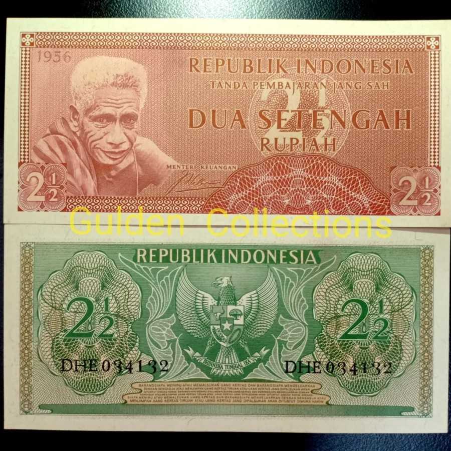 UANG KUNO 2.5 RUPIAH 1956 INDONESIA UNC