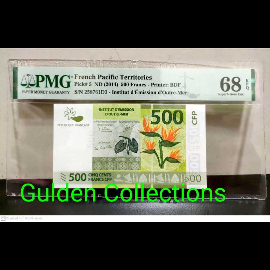 French Pacific Territories 500 Francs UNC PMG 68 EPQ