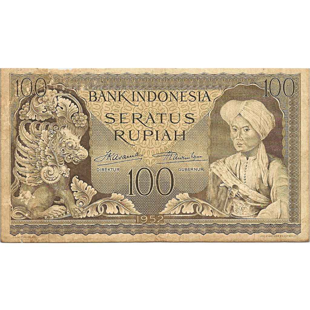 Uang Kuno Indonesia 1952 100 Rupiah