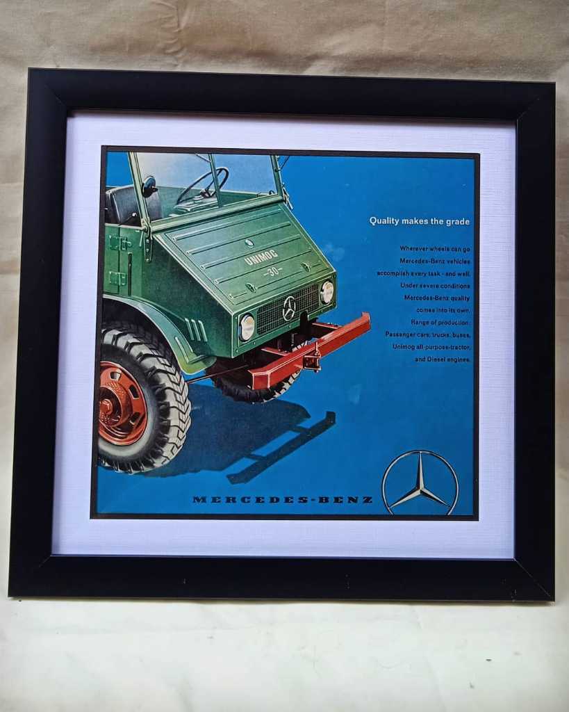 Iklan Mobil kertas lawasan thn 60an. "MERCEDES BENZ - UNIMOG