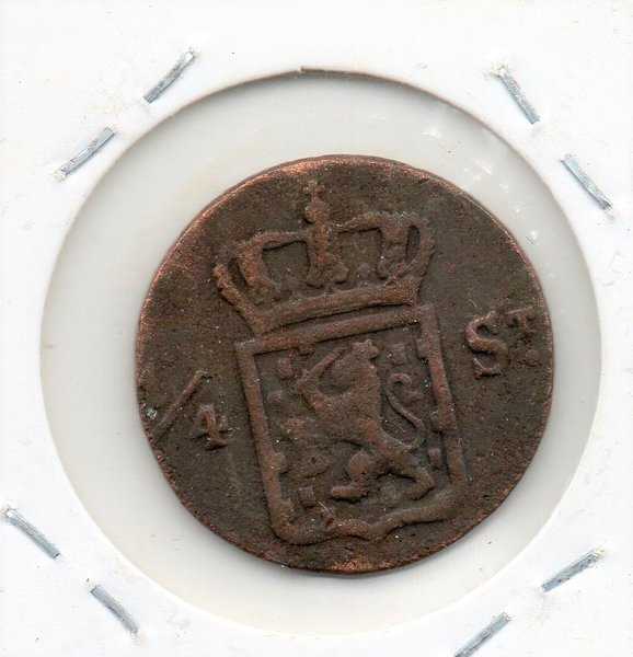 A2404 KOIN KUNO NED INDIE SEPER EMPAT STUIVER TAHUN 1826 BEKAS SESUAI GAMBAR