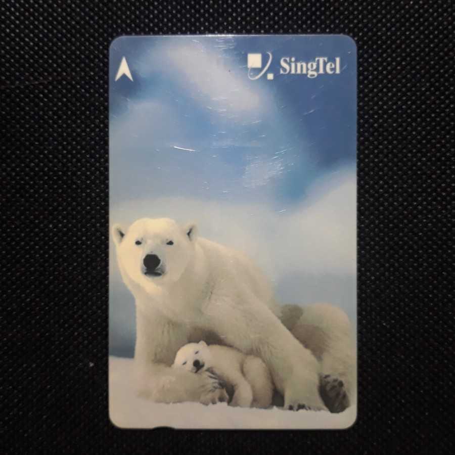 Kartu Telepon Umum Luar : Singapore Telecom SGD 20 - Beruang Salju