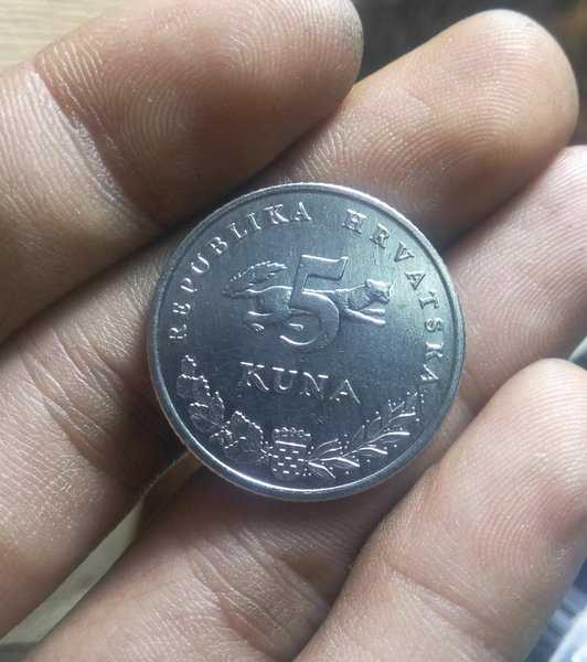 A 1810 Koin Kuno 5 Kuna Harvatska Bekas Pakai Kondisi Sesuai Gambar