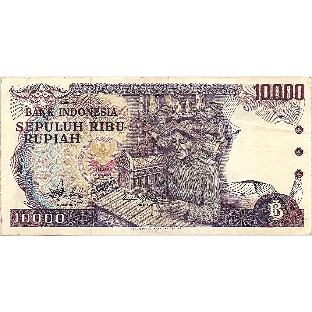Uang Kuno Indonesia 1979 10.000 Rupiah (Gamelan)