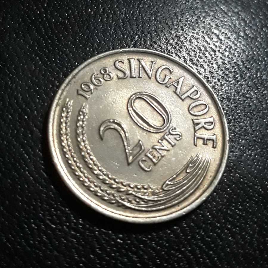 Singapura ( Singapore ) - 20 Cents 1968 : Koin / Asing / Kuno