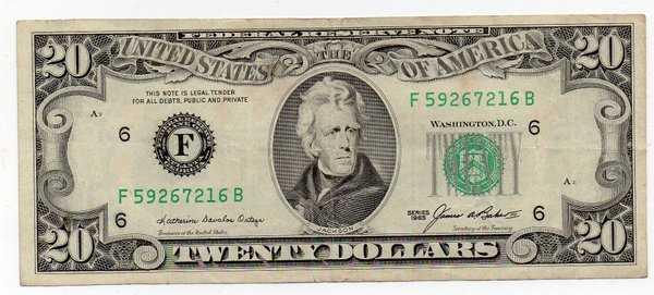 BL 1457 Amerika USD 20 Dollar Tahun 1985 Bekas pakai Sesuai Gambar