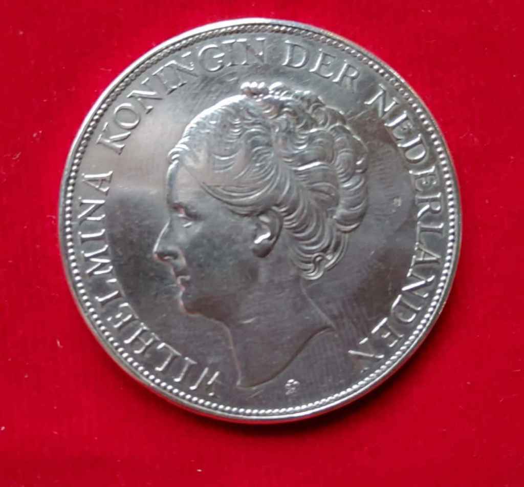 Koin Belanda Silver, Koin Ratu Wilhelmina 2 1/2 G 1932 WILHELMINA KONINGIN DER NEDERLANDEN