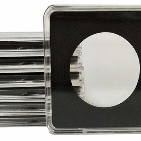 Pelindung koin Kapsul kotak 45 mm transparan busa hitam bijian eceran