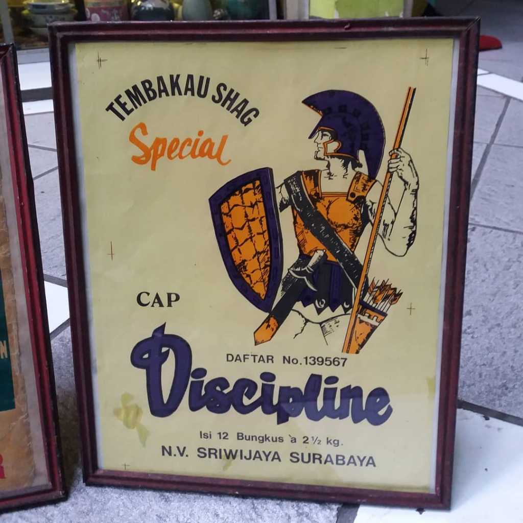 Iklan kertas tembakau shag Cap Discipline NV.Sri wijaya surabaya