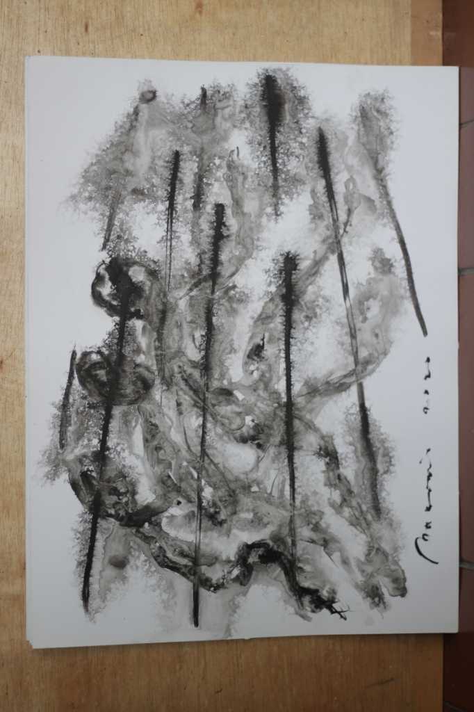 Lukisan tinta diatas kertas ( Pergerakan )