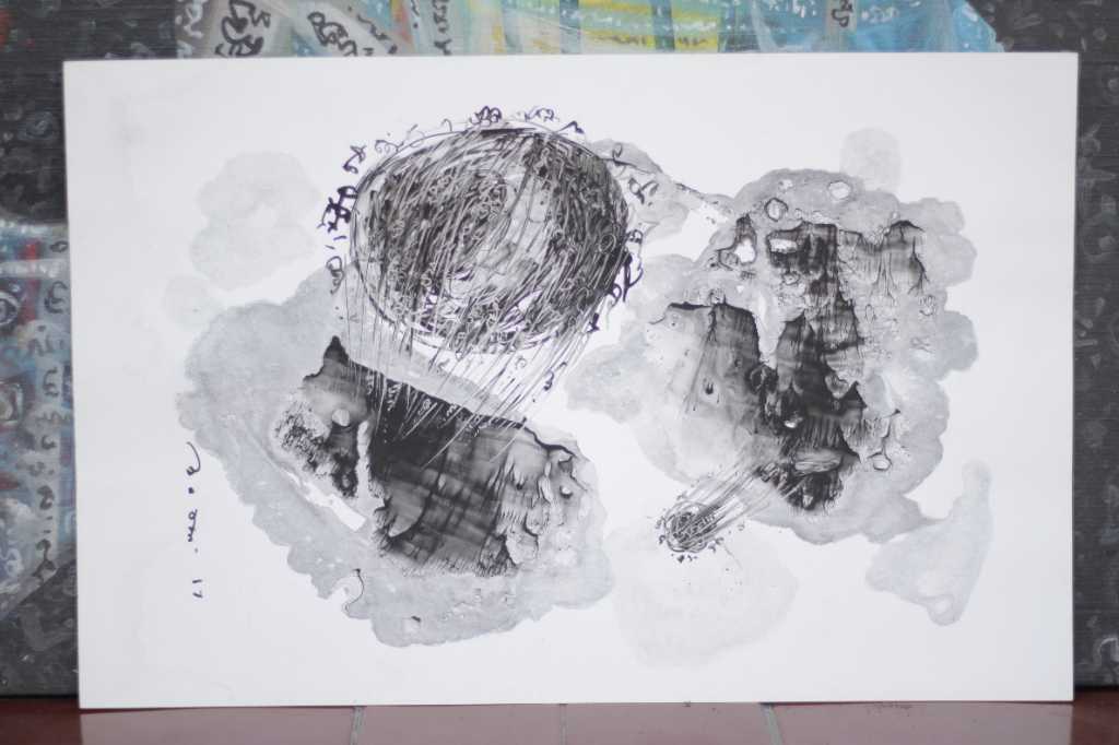 Lukisan tinta diatas kertas ( Pemikiran )